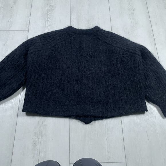 Sezane Women’s Small Cardigan Wool Alpaca Sweater Knit Chic Minimalist Black - Picture 4 of 12